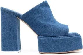 3juin 140mm platform mules Blue