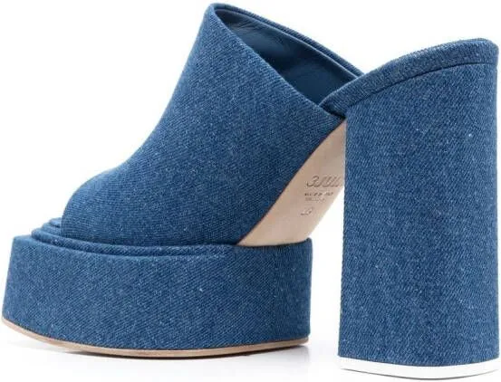 3juin 140mm platform mules Blue