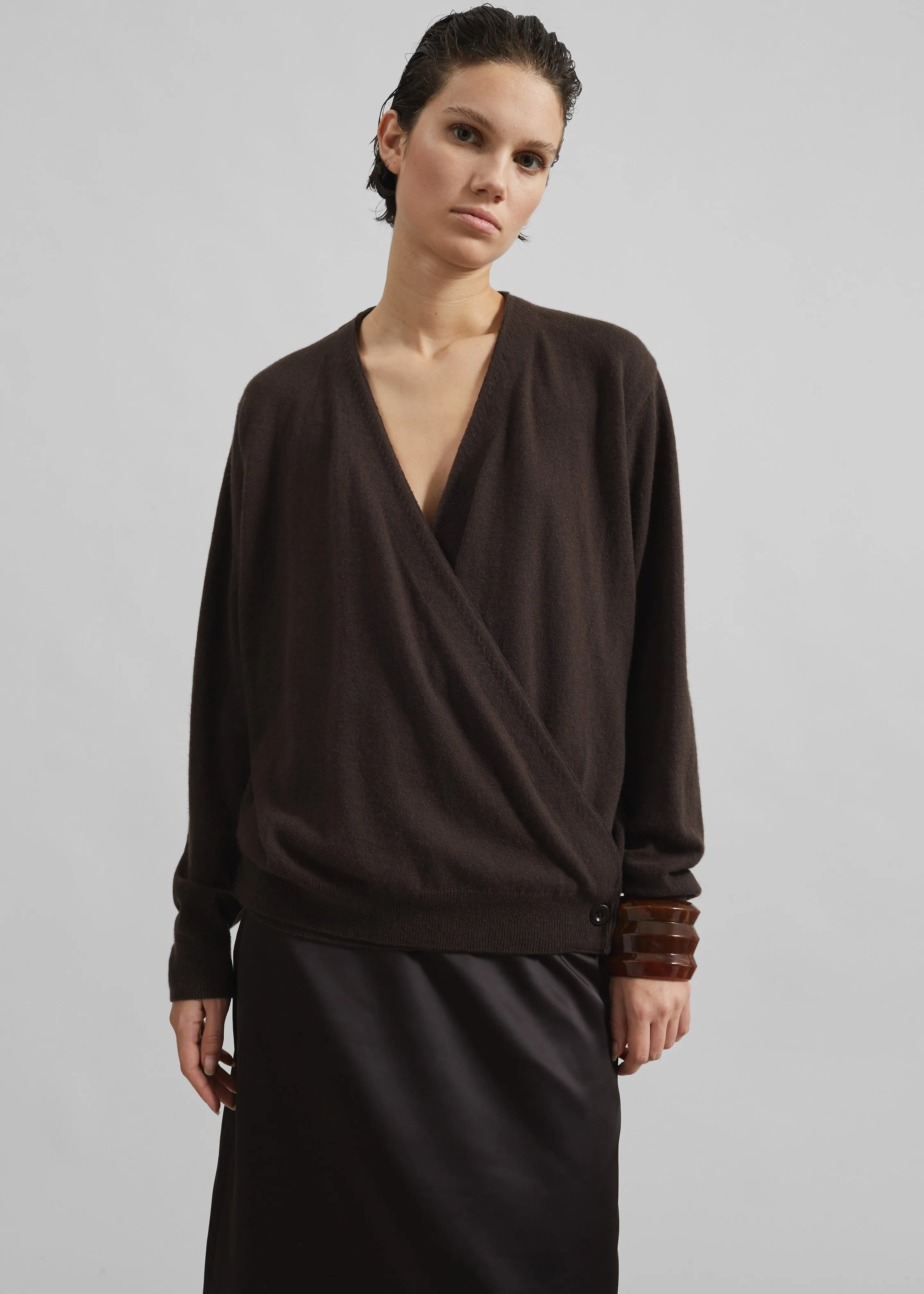 Albi Wrap Cardigan - Brown