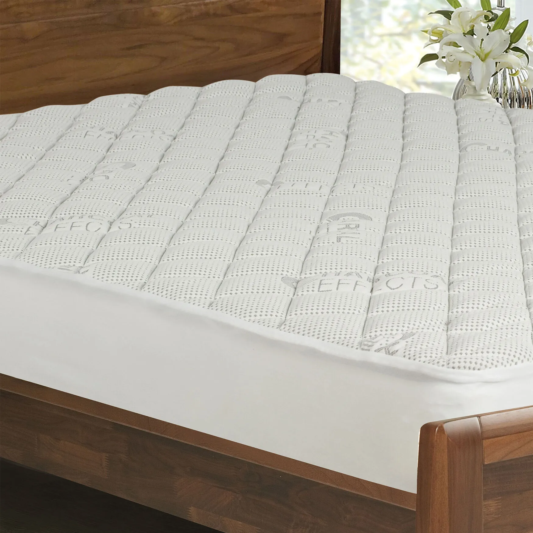 All-In-One Charcoal Effects Odor Control & Cooling Fitted Mattress Pad, Twin