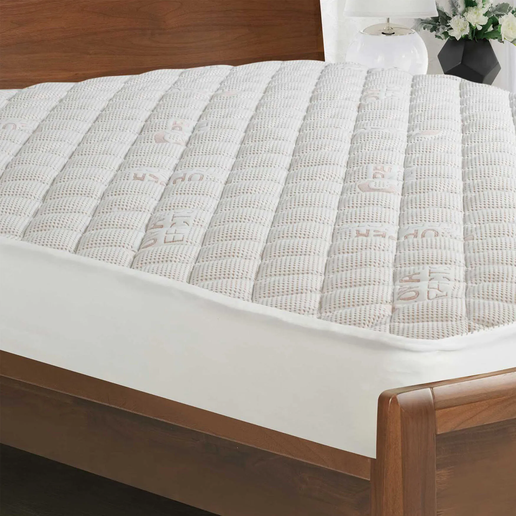 All-In-One Copper Effects Antimicrobial Fitted Mattress Pad, Twin