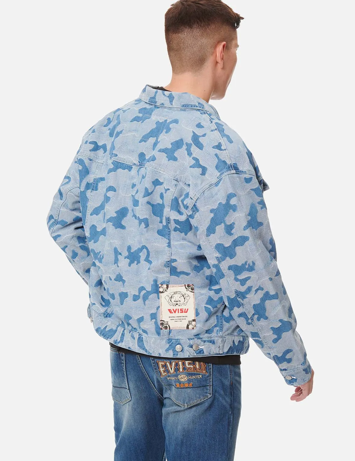 Allover Camouflage Jacquard Denim Jacket