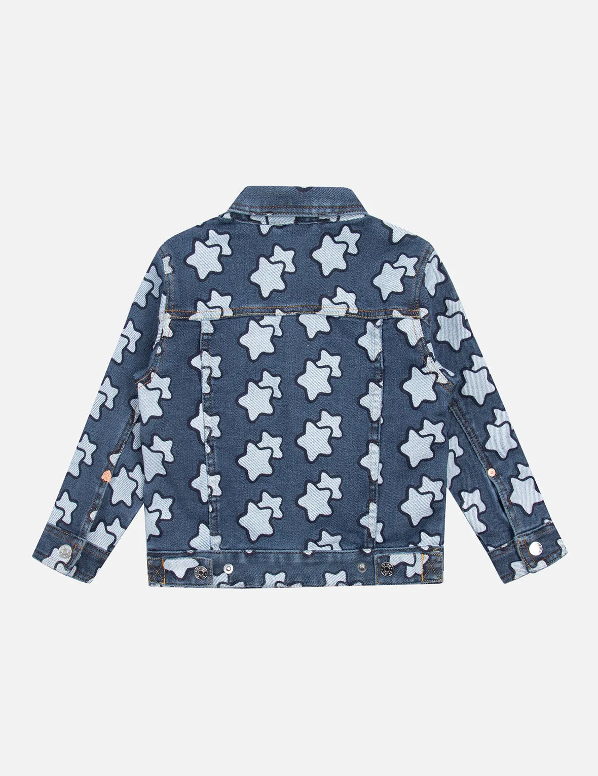 Allover Star Print Regular Fit Denim Jacket