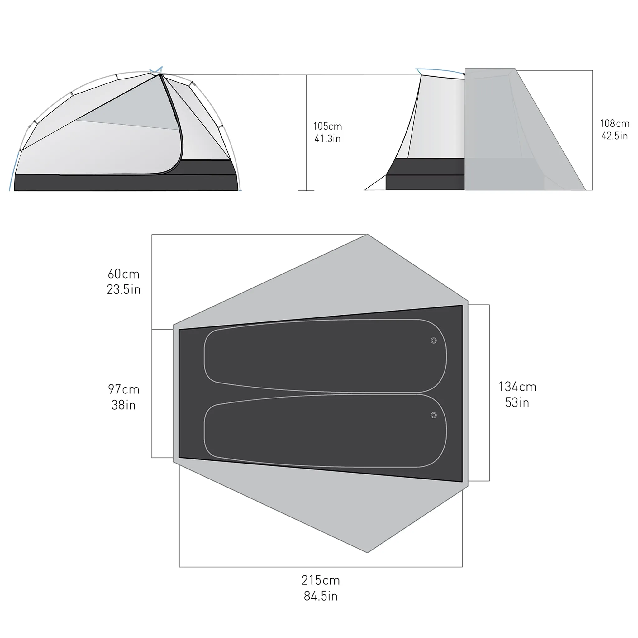 Alto Plus Semi-Free Standing Ultralight Tent