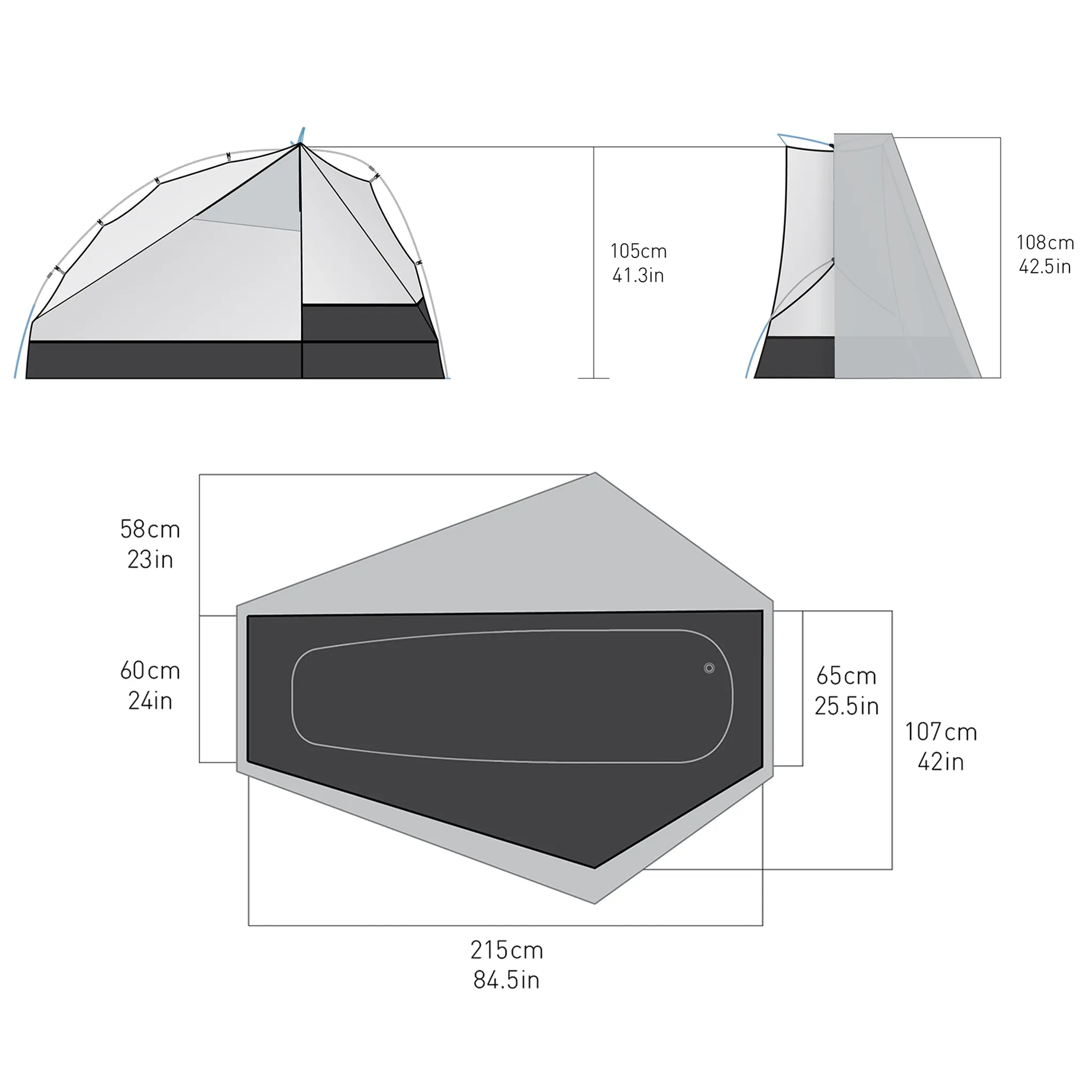 Alto Plus Semi-Free Standing Ultralight Tent