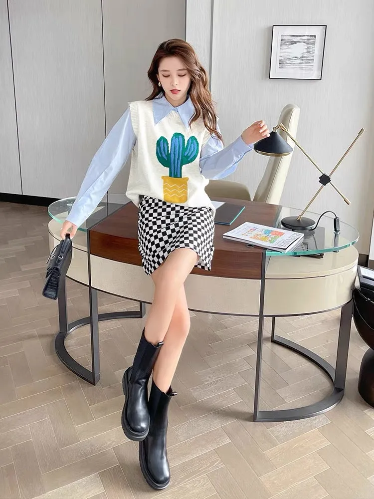 Autumn light mature style women's suit Hong Kong flavor 2023 new style small fragrant vest shirt Yujie street two-piece set autu