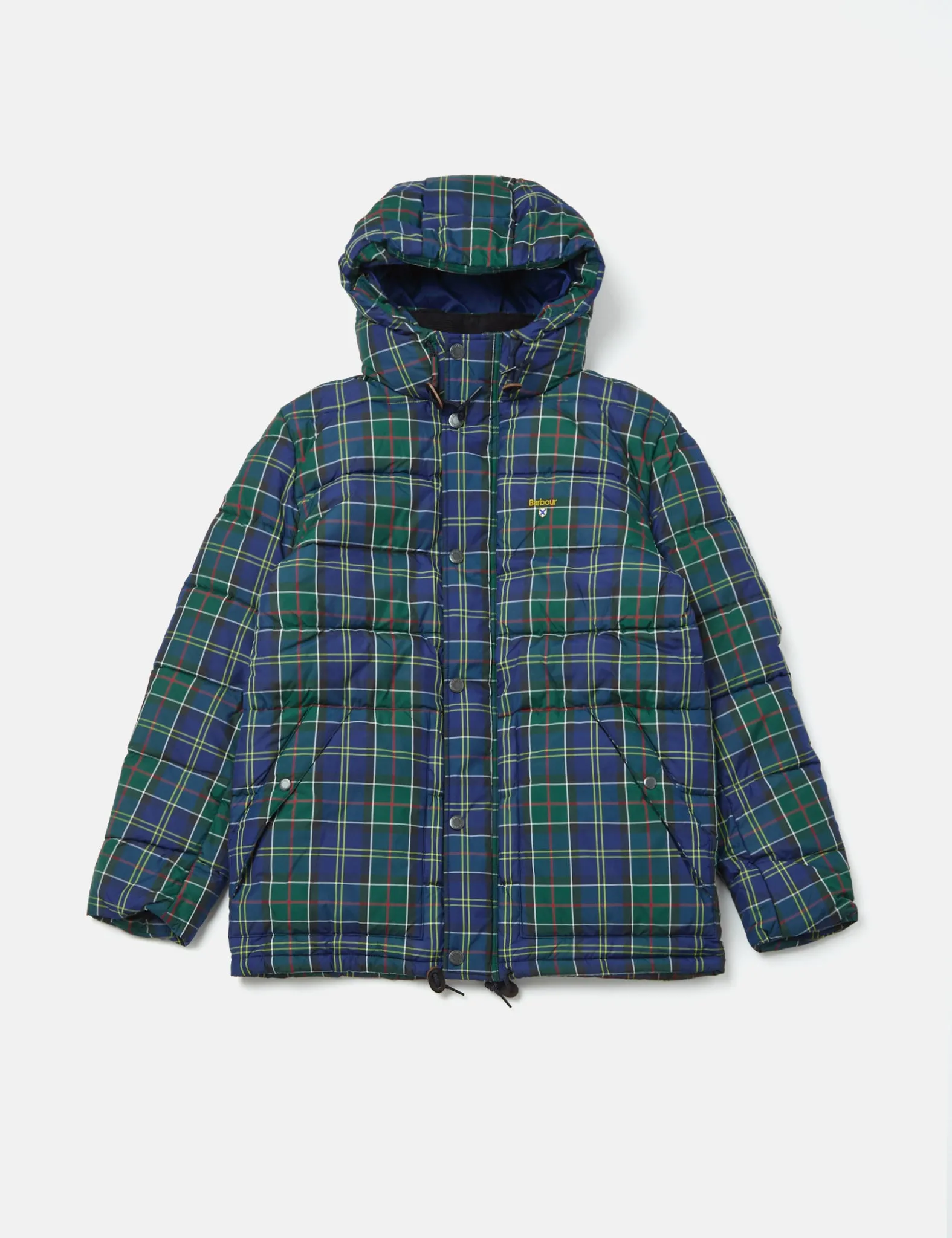 Barbour Tartan Blaine Baffle Quilt Coat - Ivy Tartan Green