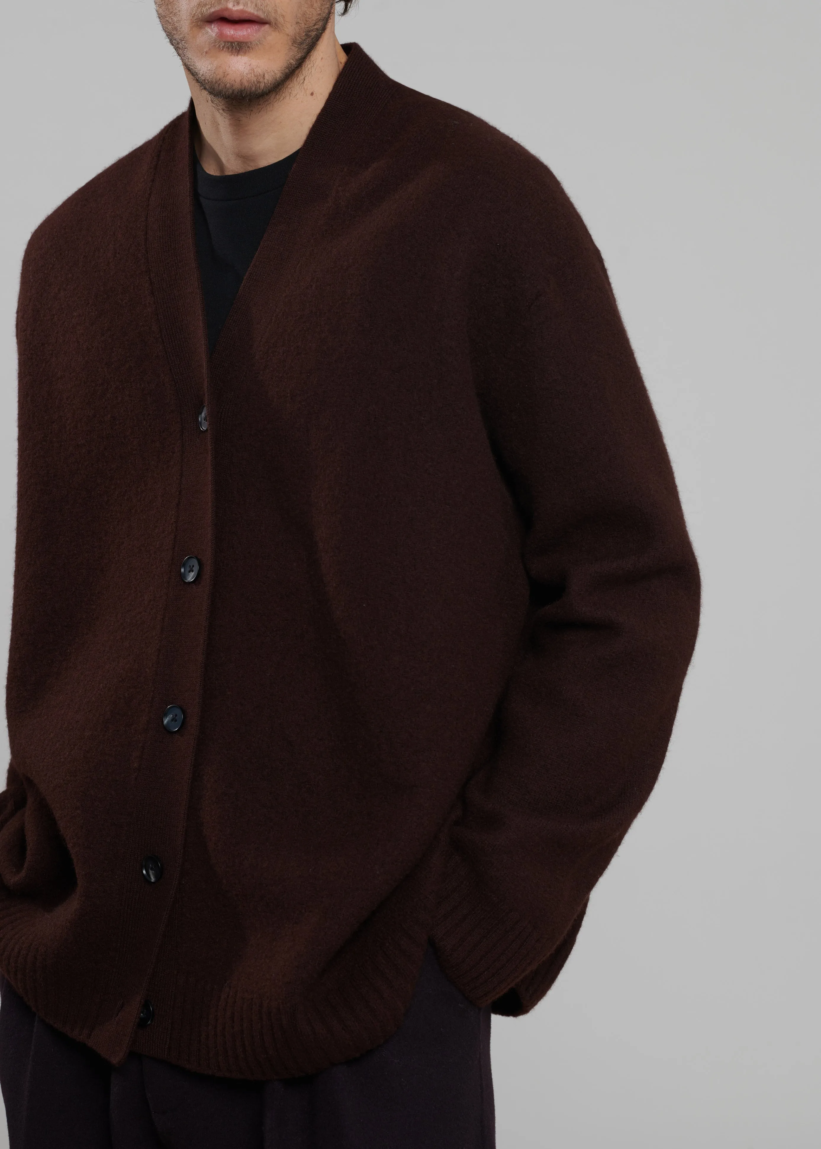 Beck Wool Cardigan - Chocolate Plum