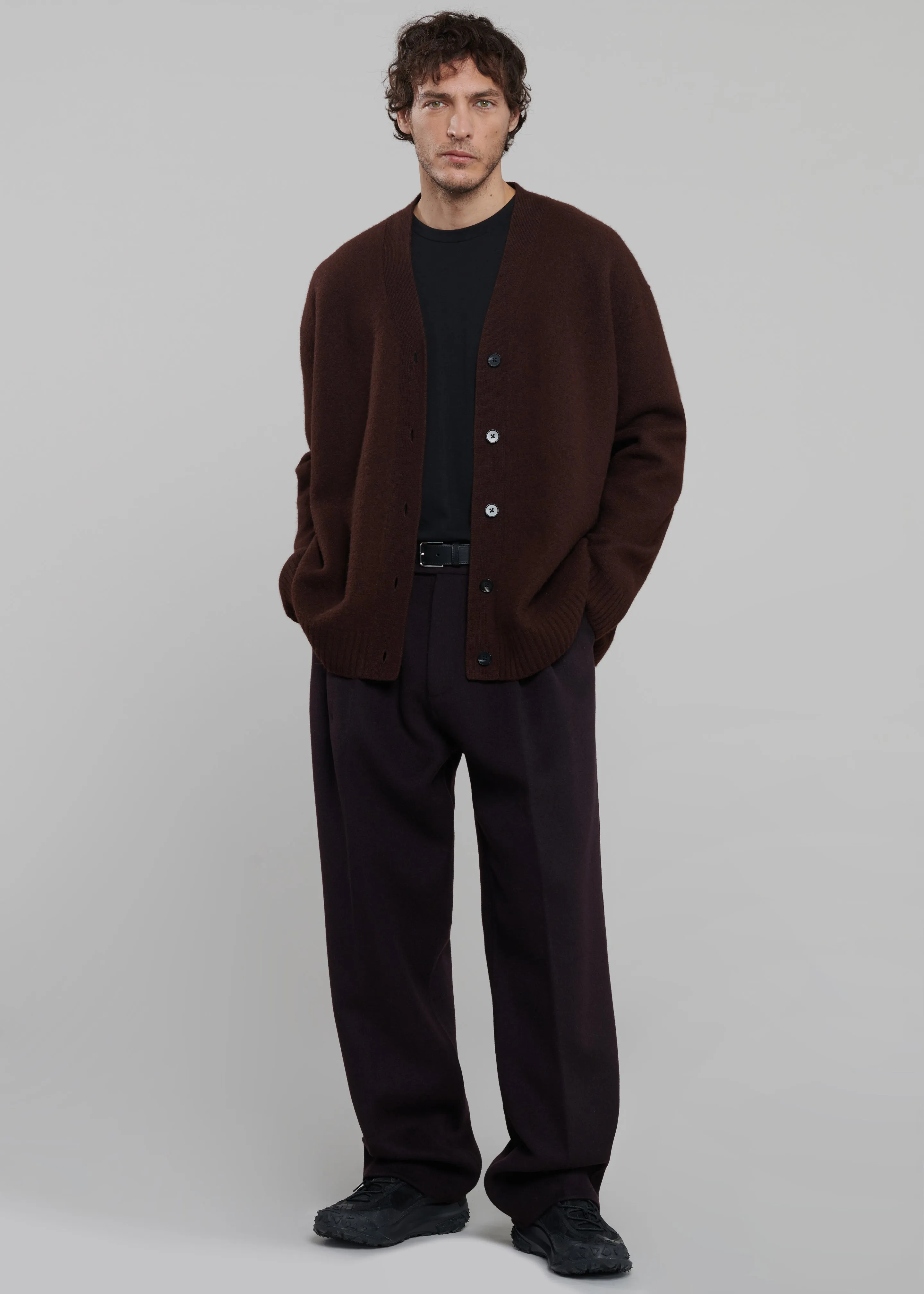 Beck Wool Cardigan - Chocolate Plum