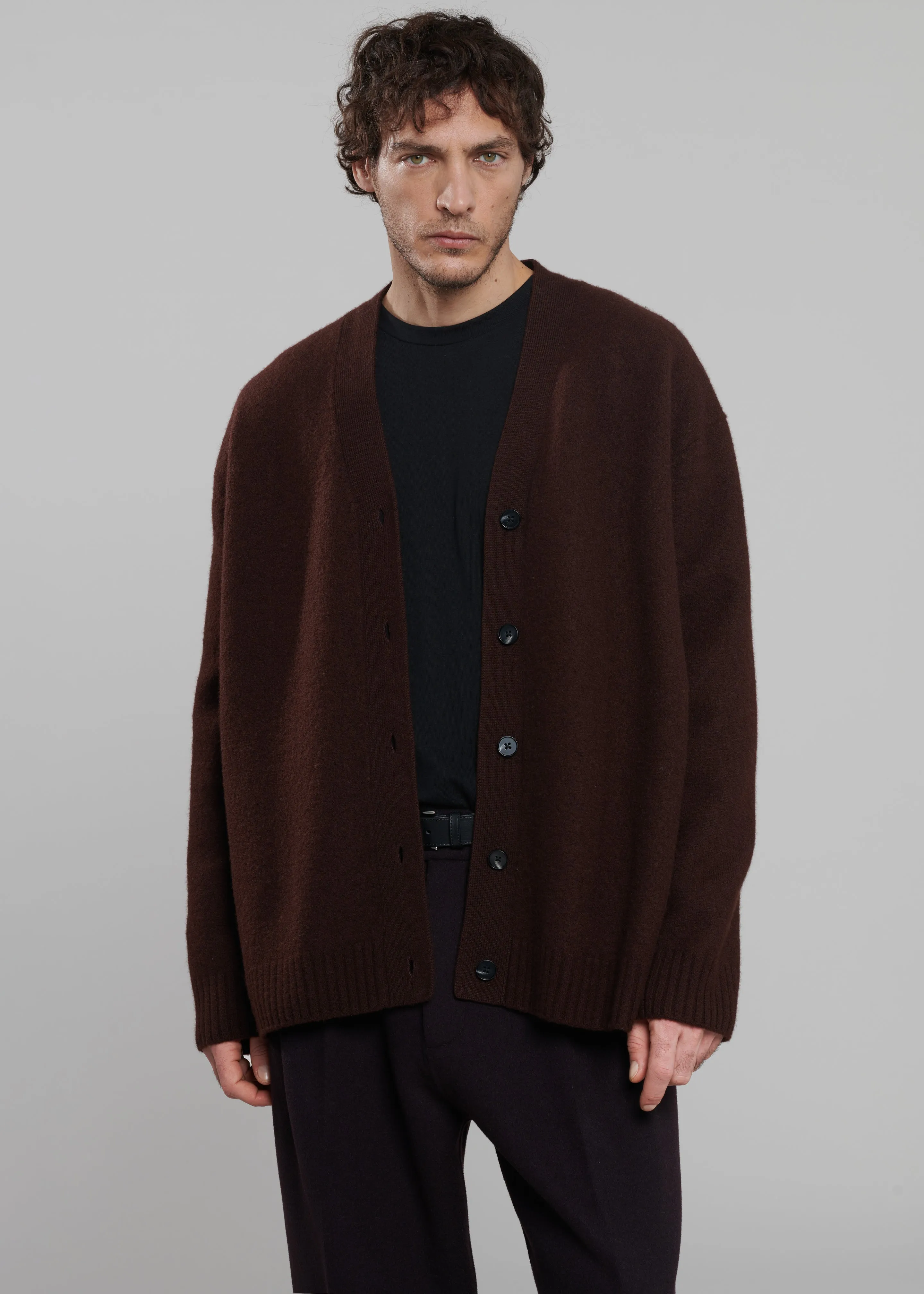 Beck Wool Cardigan - Chocolate Plum