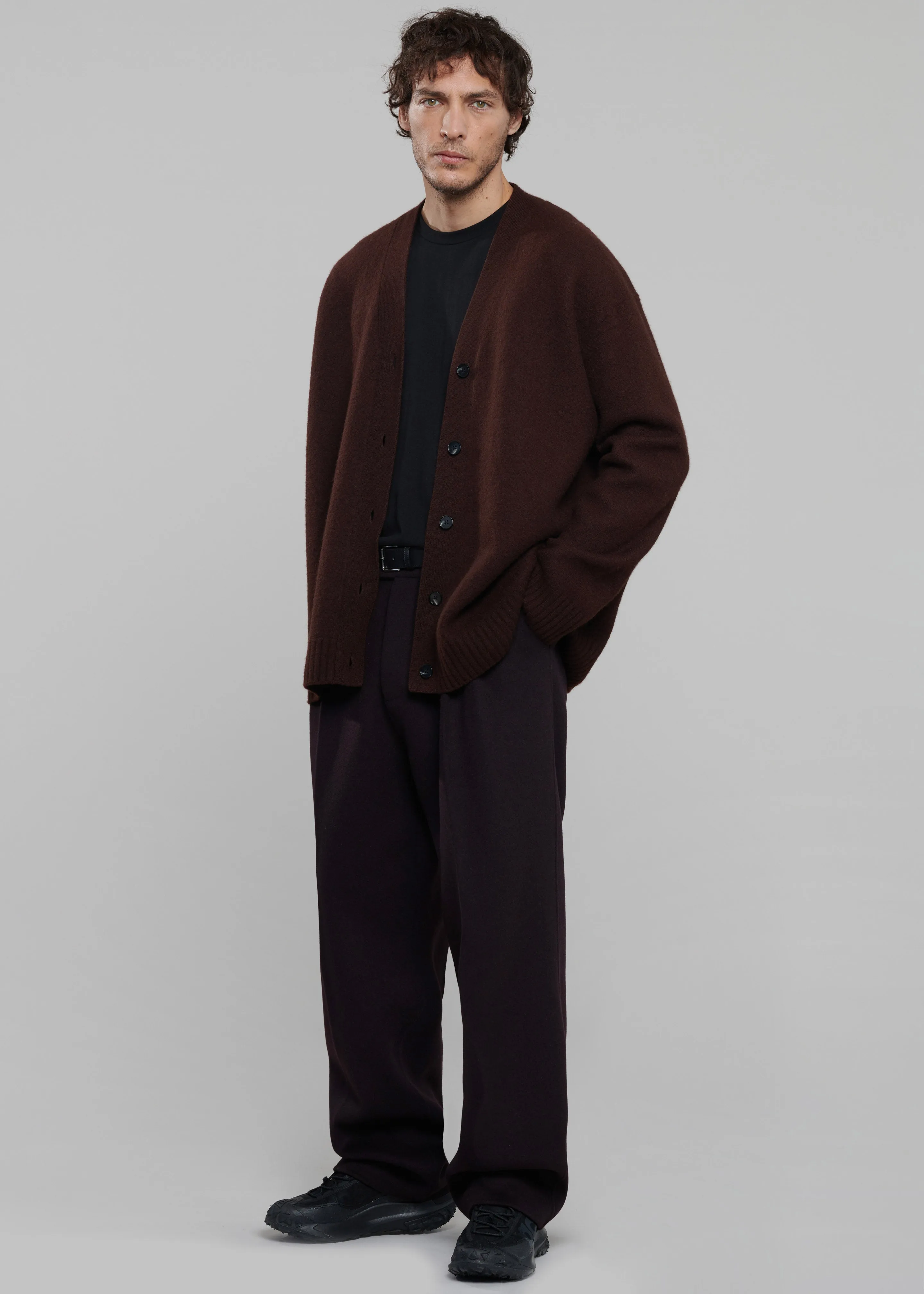 Beck Wool Cardigan - Chocolate Plum