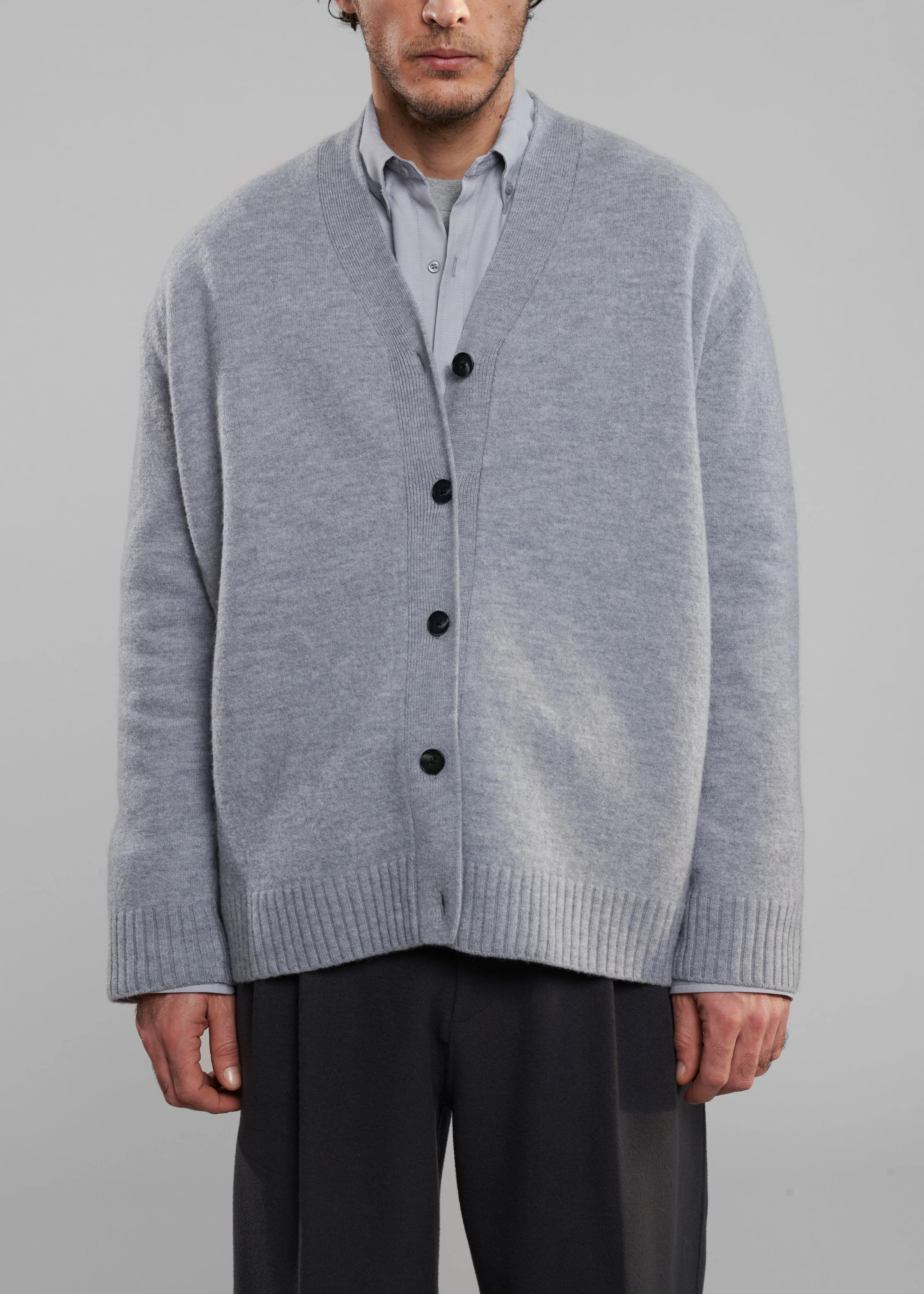 Beck Wool Cardigan - Light Grey