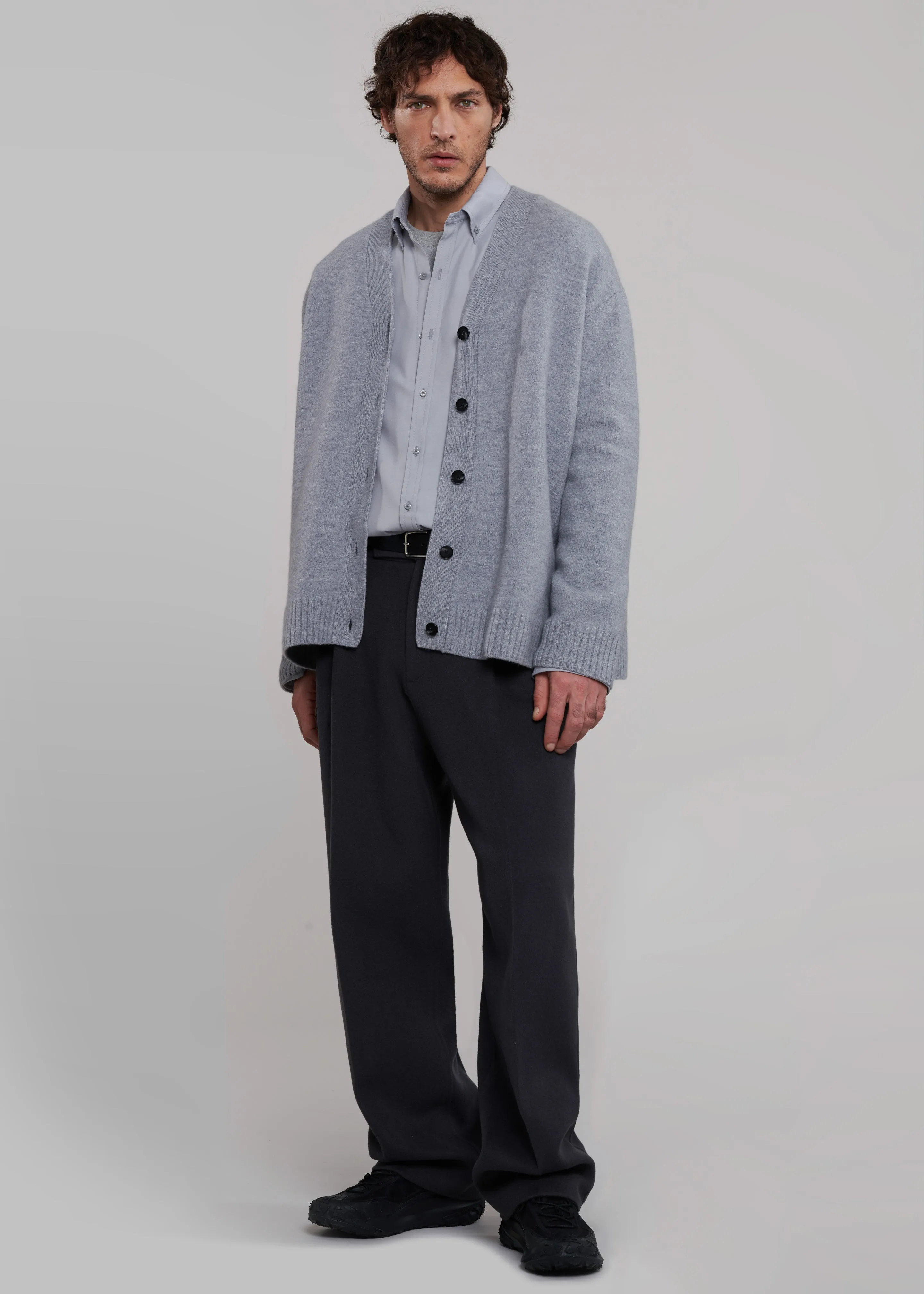 Beck Wool Cardigan - Light Grey