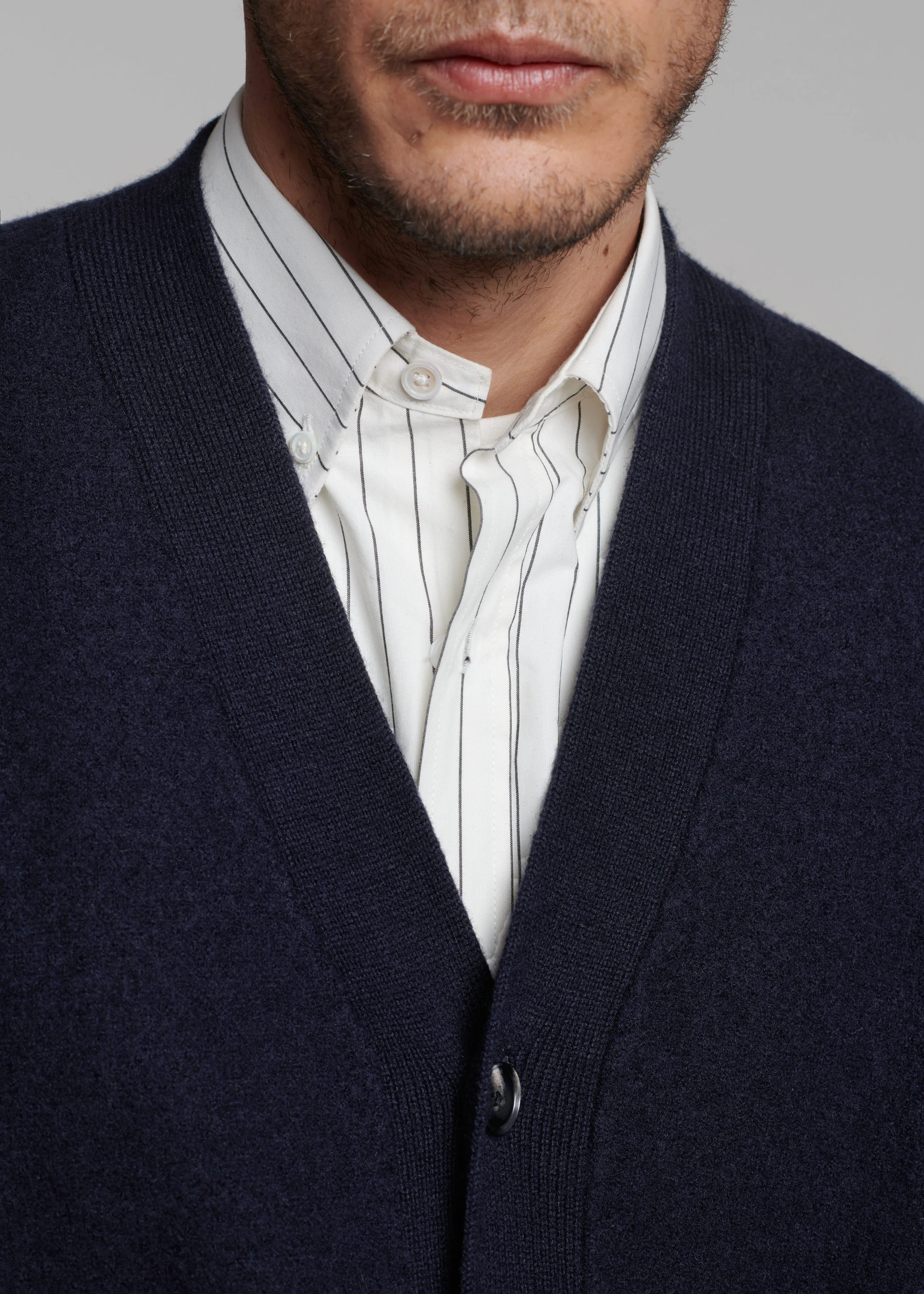 Beck Wool Cardigan - Navy