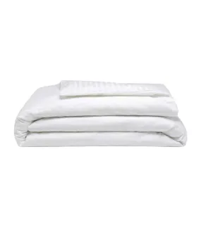 Belledorm 540 Thread Count Satin Stripe Duvet Cover Set (White) - UTBM194