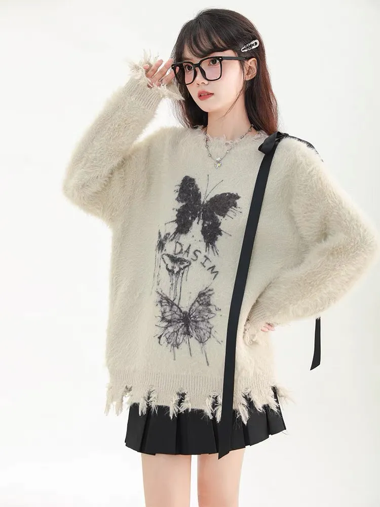 Big sim small sim soft and lazy style bow sweater women's autumn and winter loose pullover lace-up sweater jacket V1161