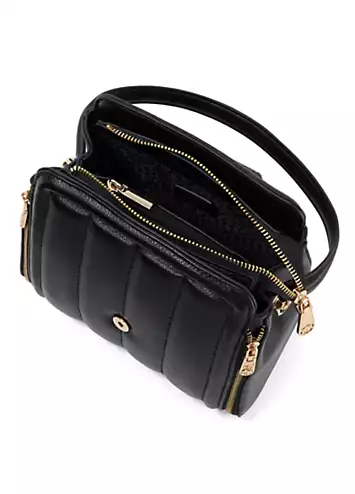 Black Dashers Quilted Mini Crossbody Bag by Dune London | Look Again