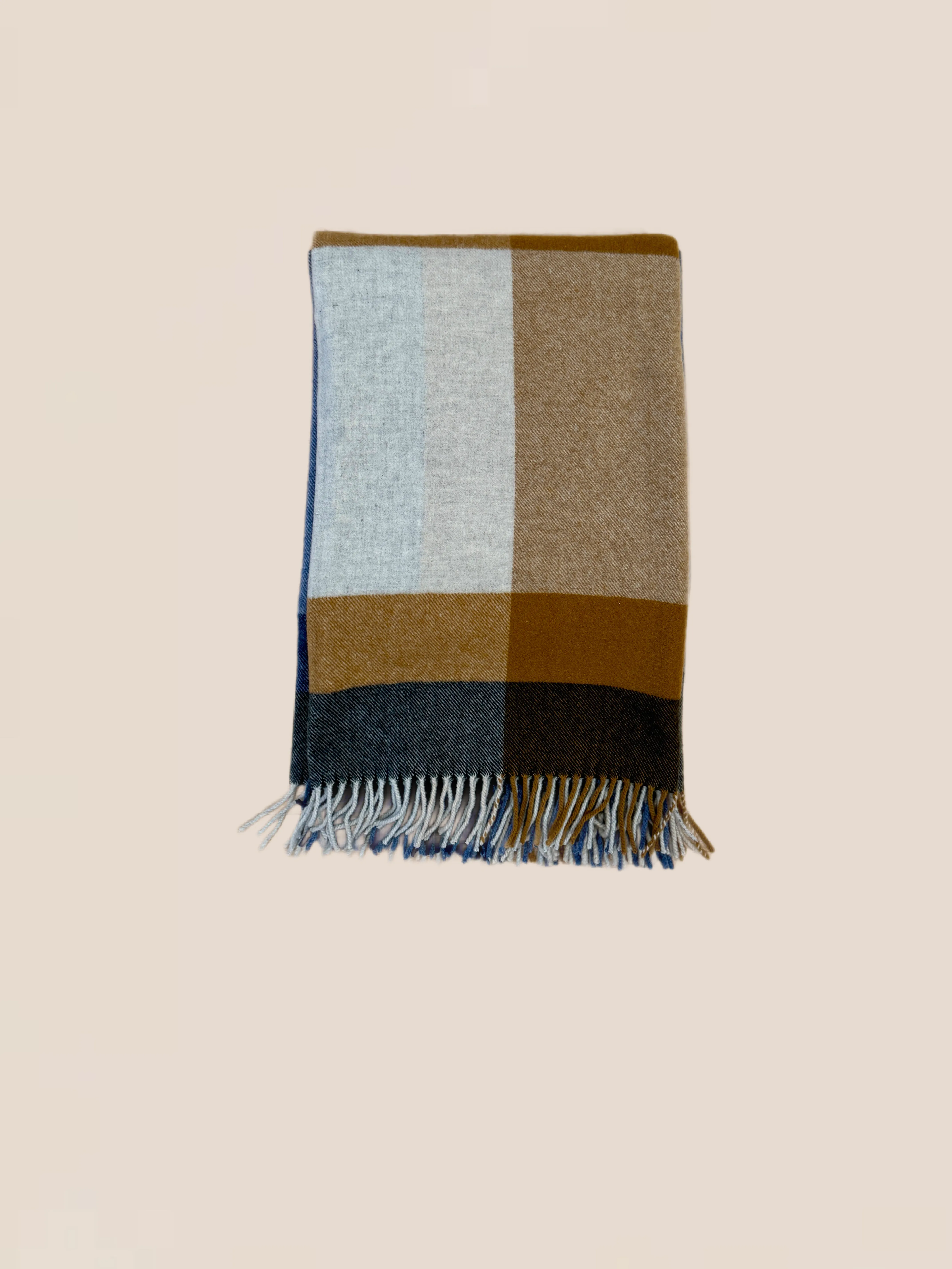 Blanket - Caramel/Blue Plaid