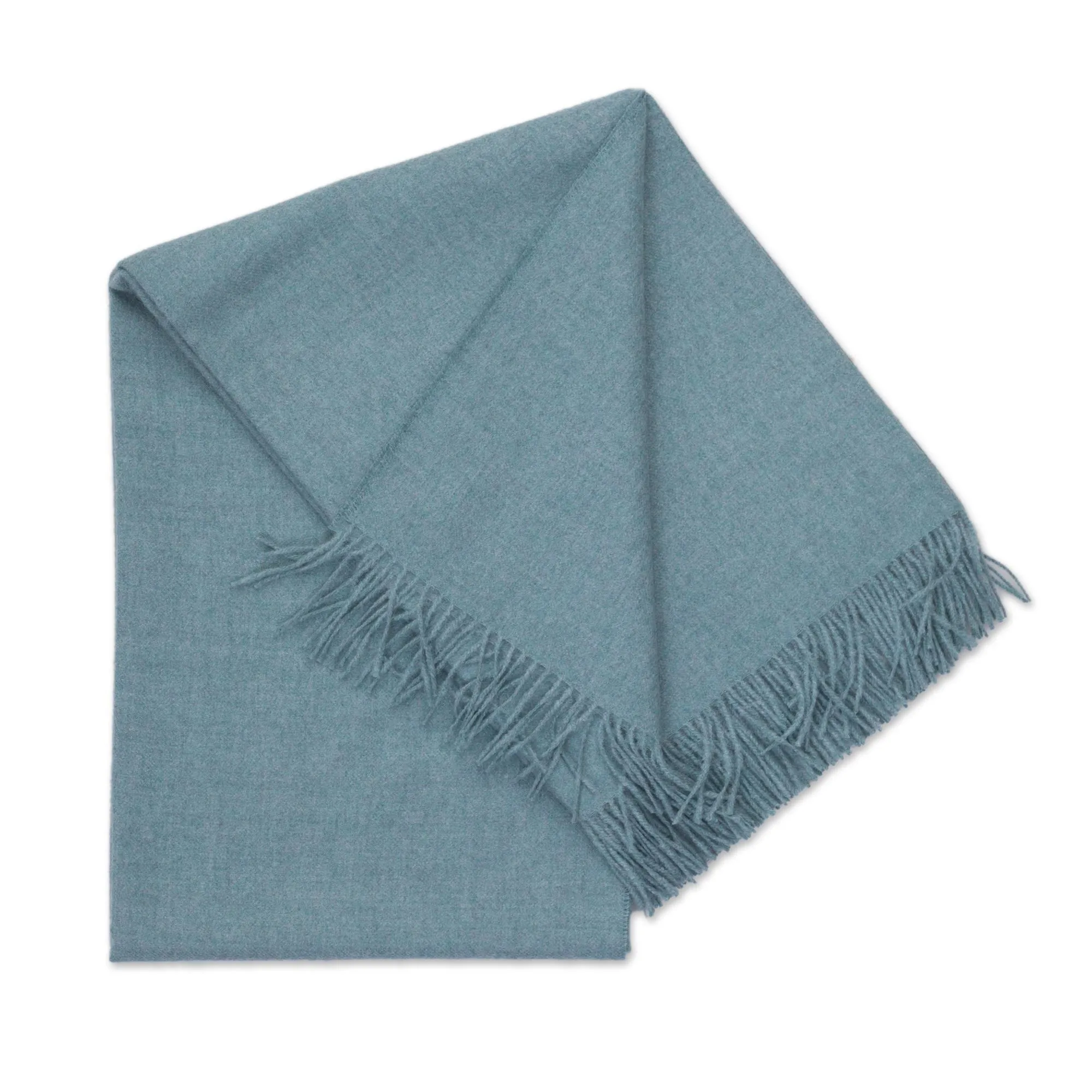 Blissful Dream in Aqua 100% Baby Alpaca Throw Blanket in Solid Aqua from Peru