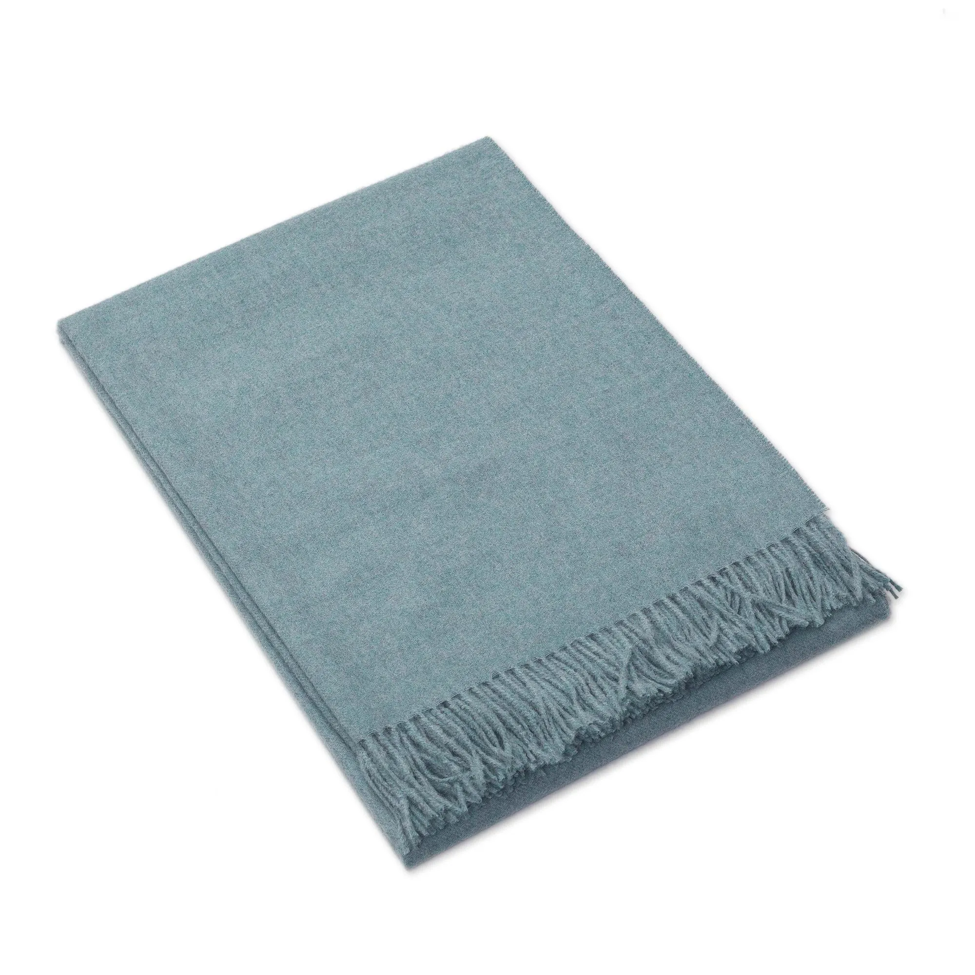 Blissful Dream in Aqua 100% Baby Alpaca Throw Blanket in Solid Aqua from Peru