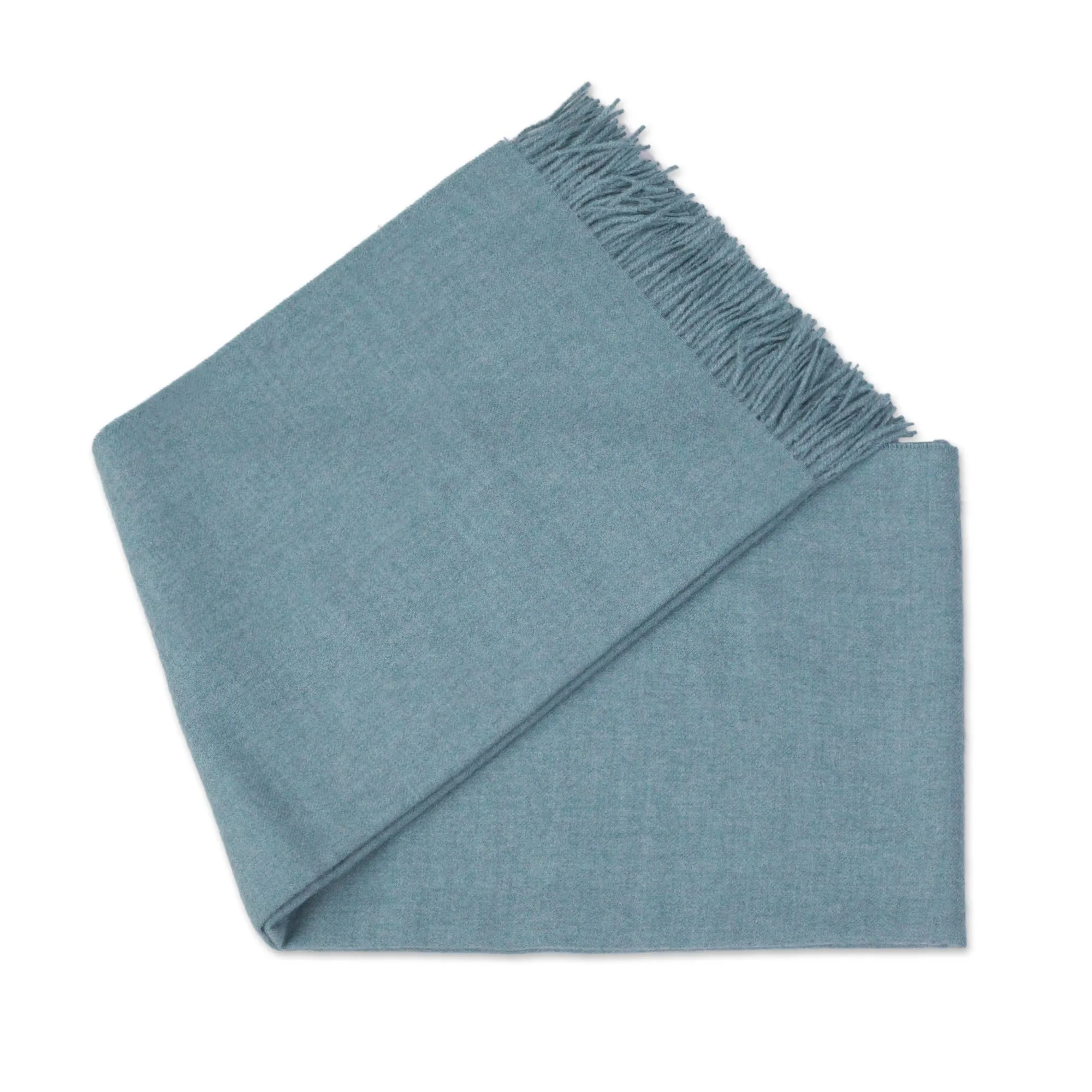 Blissful Dream in Aqua 100% Baby Alpaca Throw Blanket in Solid Aqua from Peru