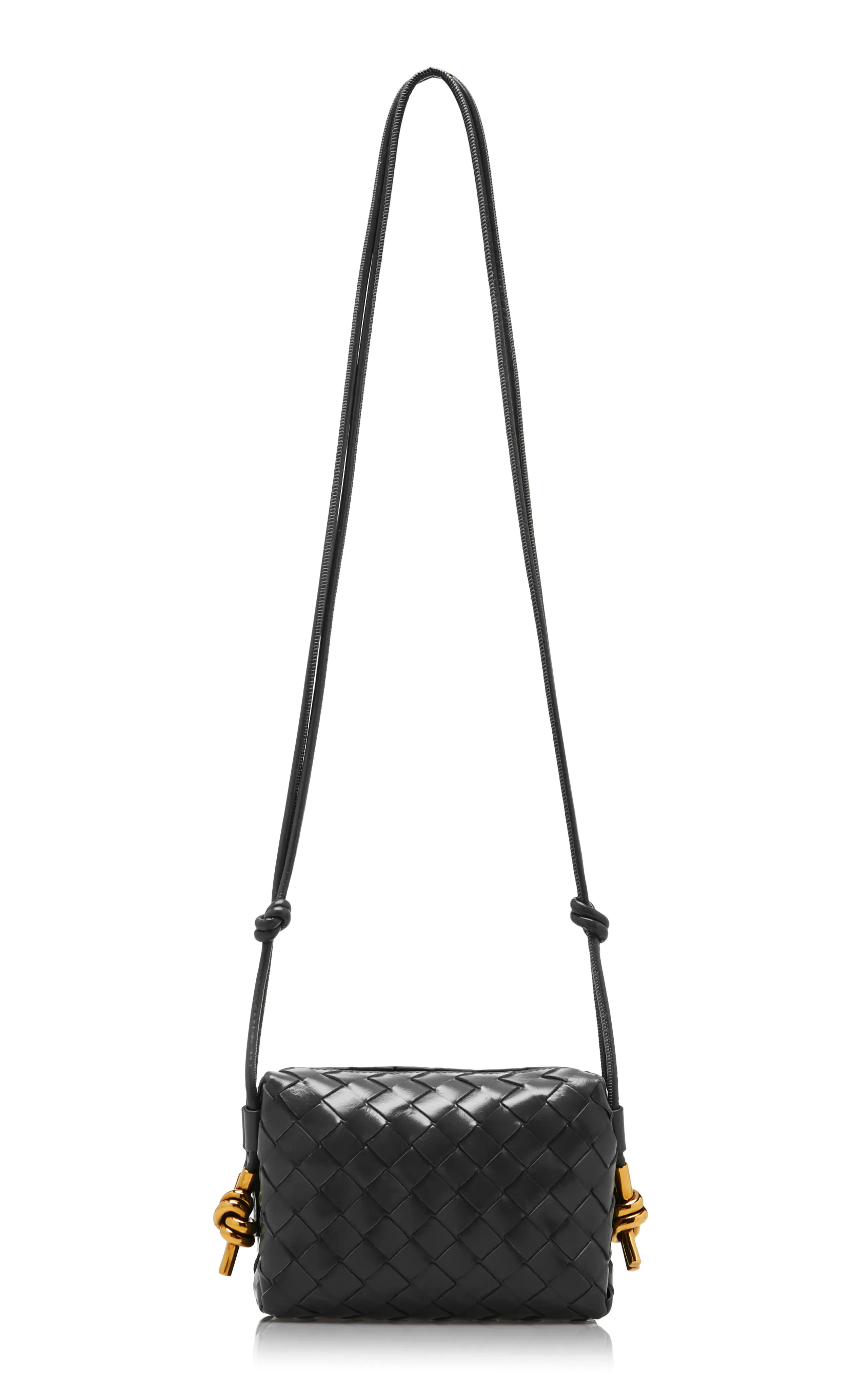 Bottega Veneta Mini Loop Metal Intrecciato Leather Crossbody Bag