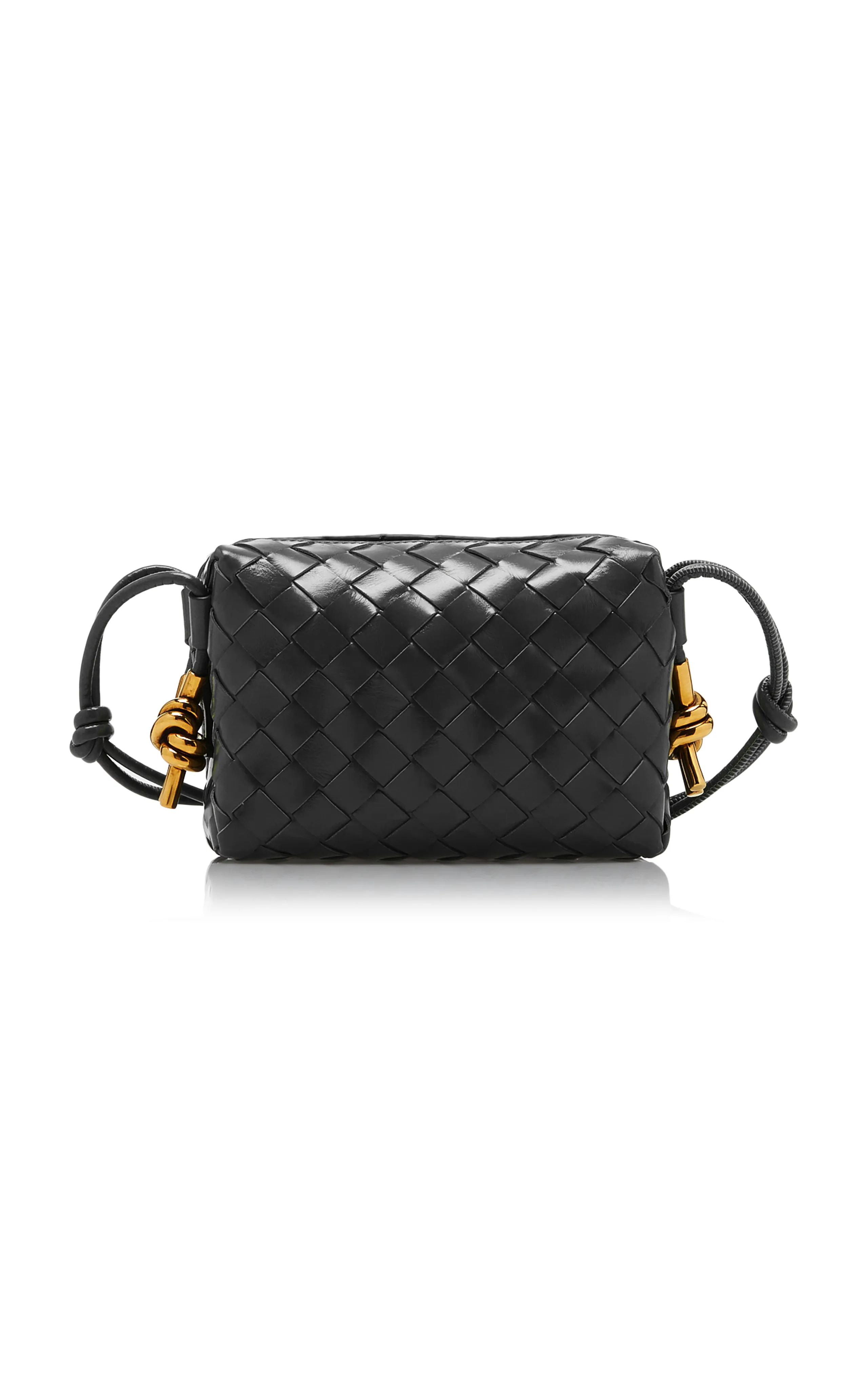 Bottega Veneta Mini Loop Metal Intrecciato Leather Crossbody Bag