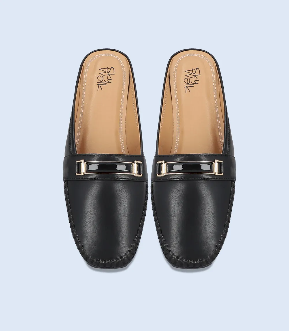 BW8295-BLACK-Women Comfort Mules