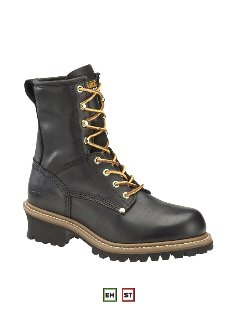 Carolina CA1825 Mens Steel Toe Laced-up Logger Work Boot Black