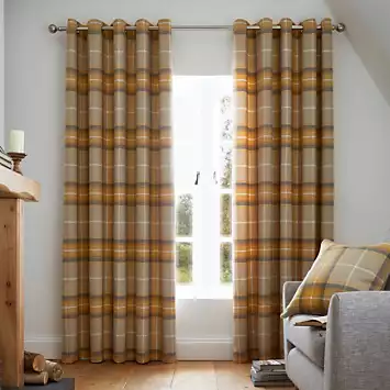 Catherine Lansfield Brushed Heritage Check Curtains | Kaleidoscope