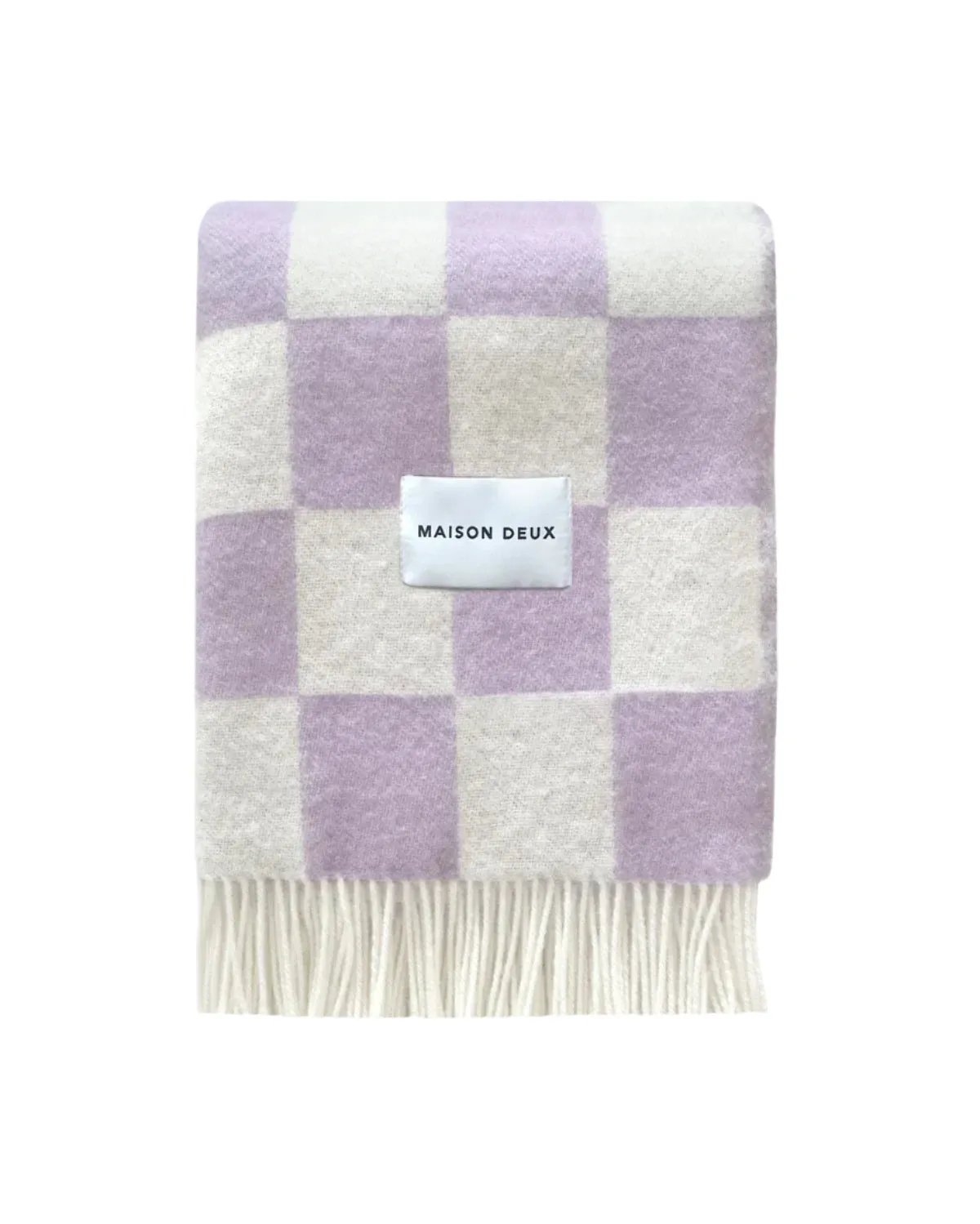 Checkerboard Blanket, lilac-white