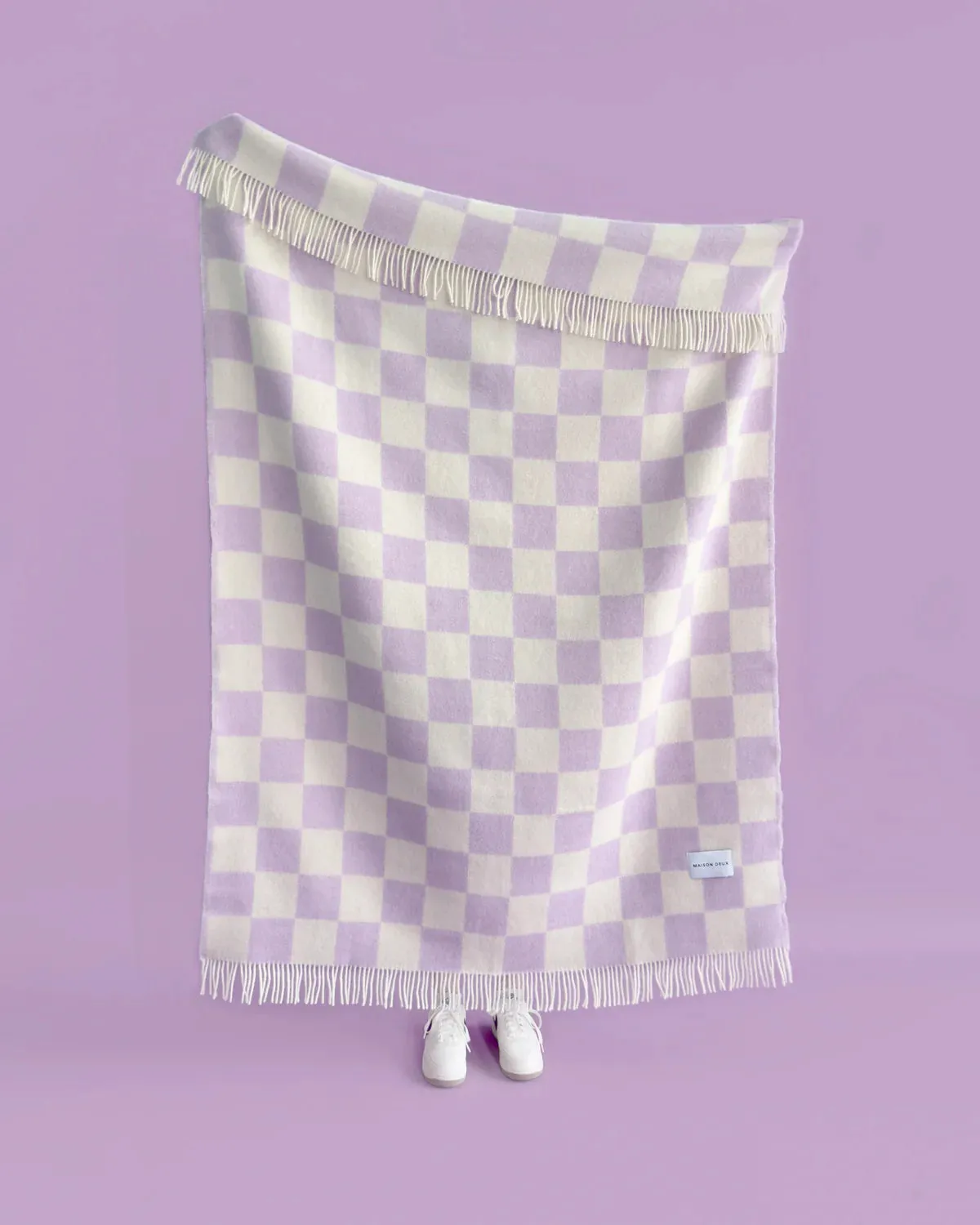 Checkerboard Blanket, lilac-white