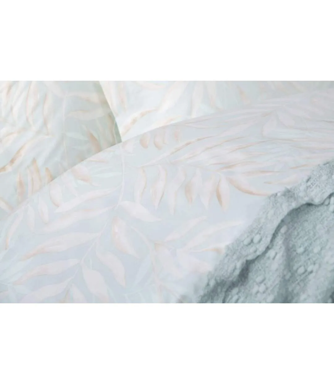 Clara leaves duvet cover set duck egg Belledorm