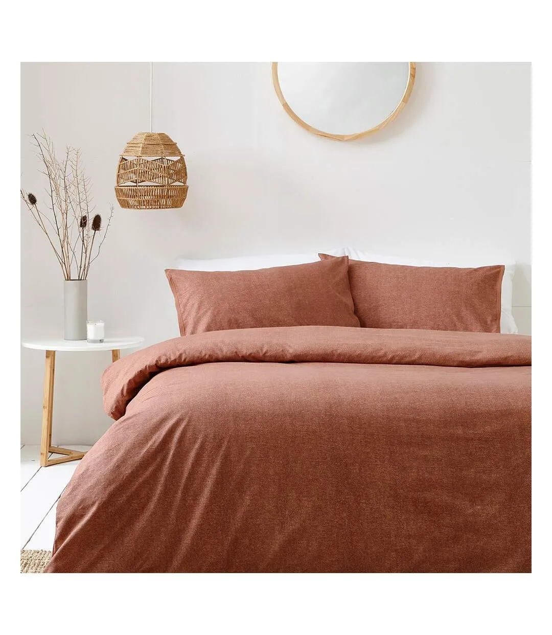 Claybourne duvet cover set pecan The Linen Yard