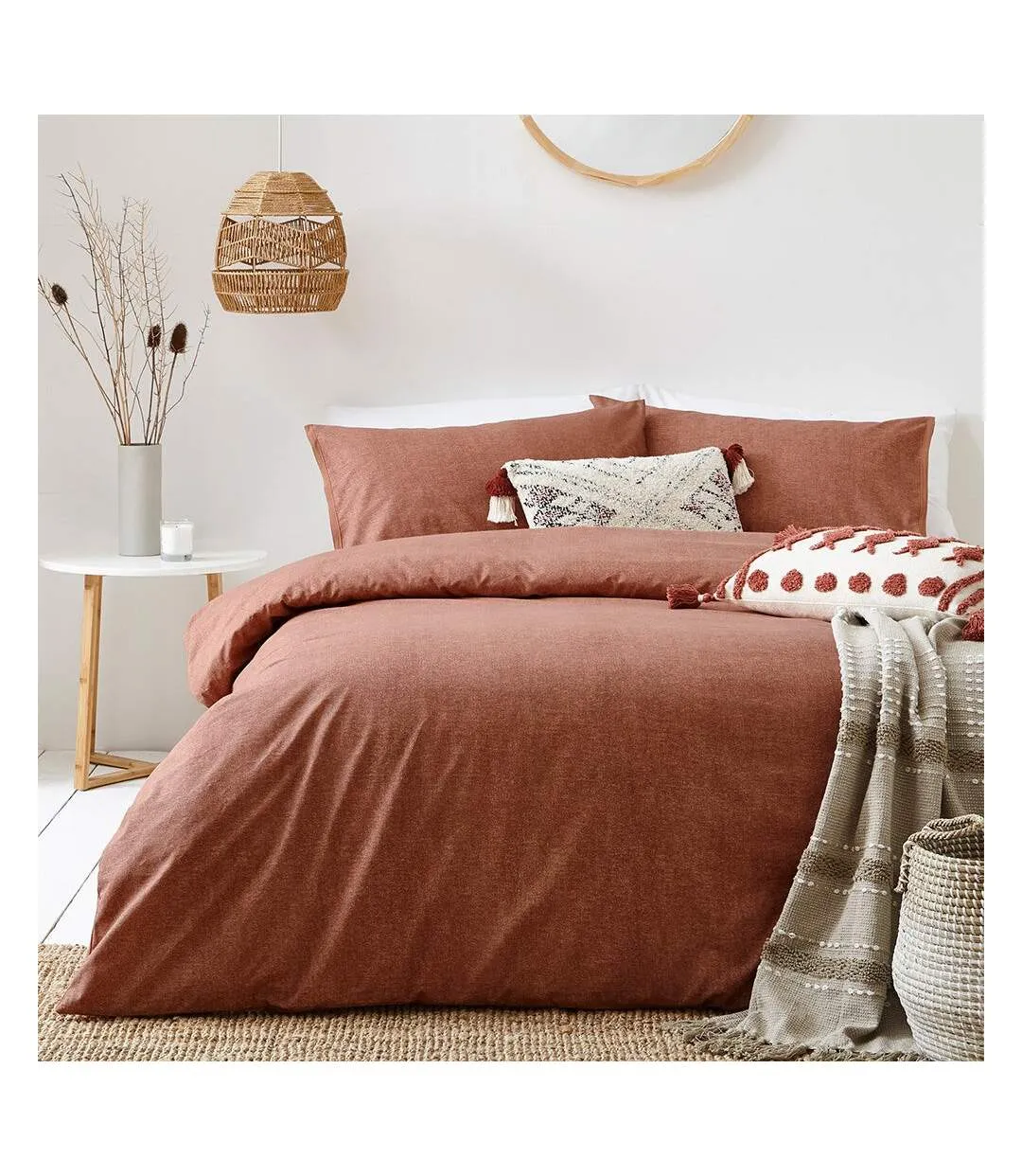 Claybourne duvet cover set pecan The Linen Yard