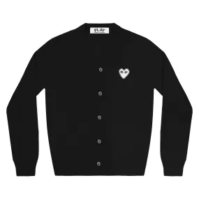 COMME des GARONS PLAY White Heart Patch Cardigan - Navy