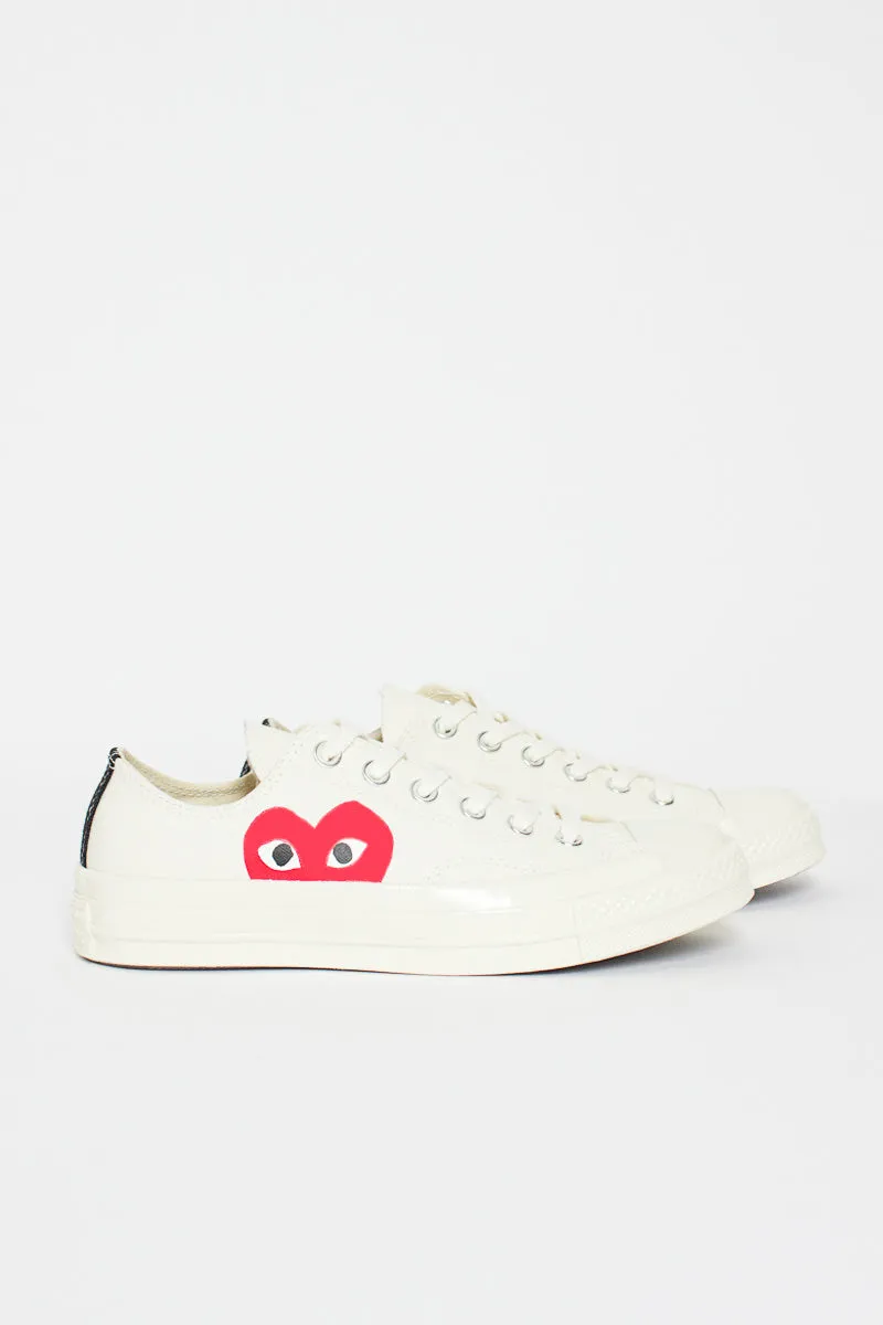 Comme Des Garons PLAY X Chuck Taylor 1970s Ox Milk/White