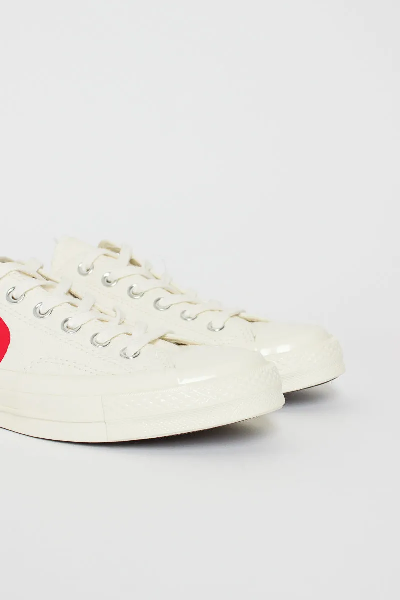 Comme Des Garons PLAY X Chuck Taylor 1970s Ox Milk/White