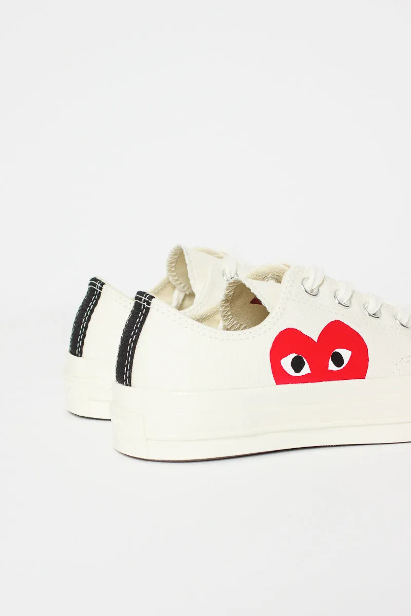 Comme Des Garons PLAY X Chuck Taylor 1970s Ox Milk/White