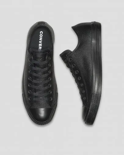 CONVERSE CHUCK TAYLOR ALL STAR LEATHER - LOW TOP BLACK/BLACK