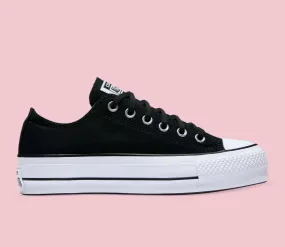 Converse WOMENS Chuck Taylor All Star Canvas Lift Low Top - Black/White/White