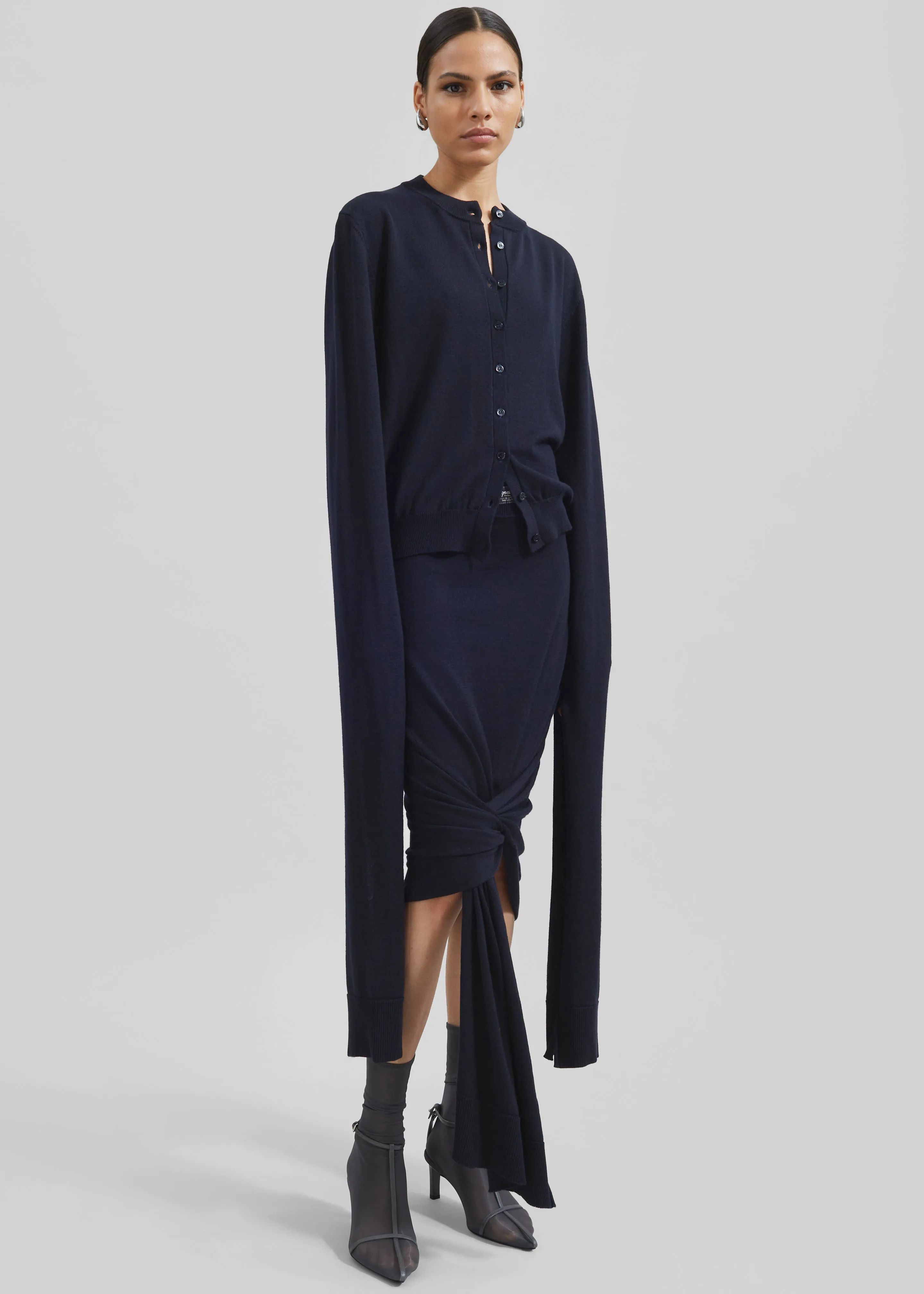 Coperni Knotted Sleeved Cardigan - Blue