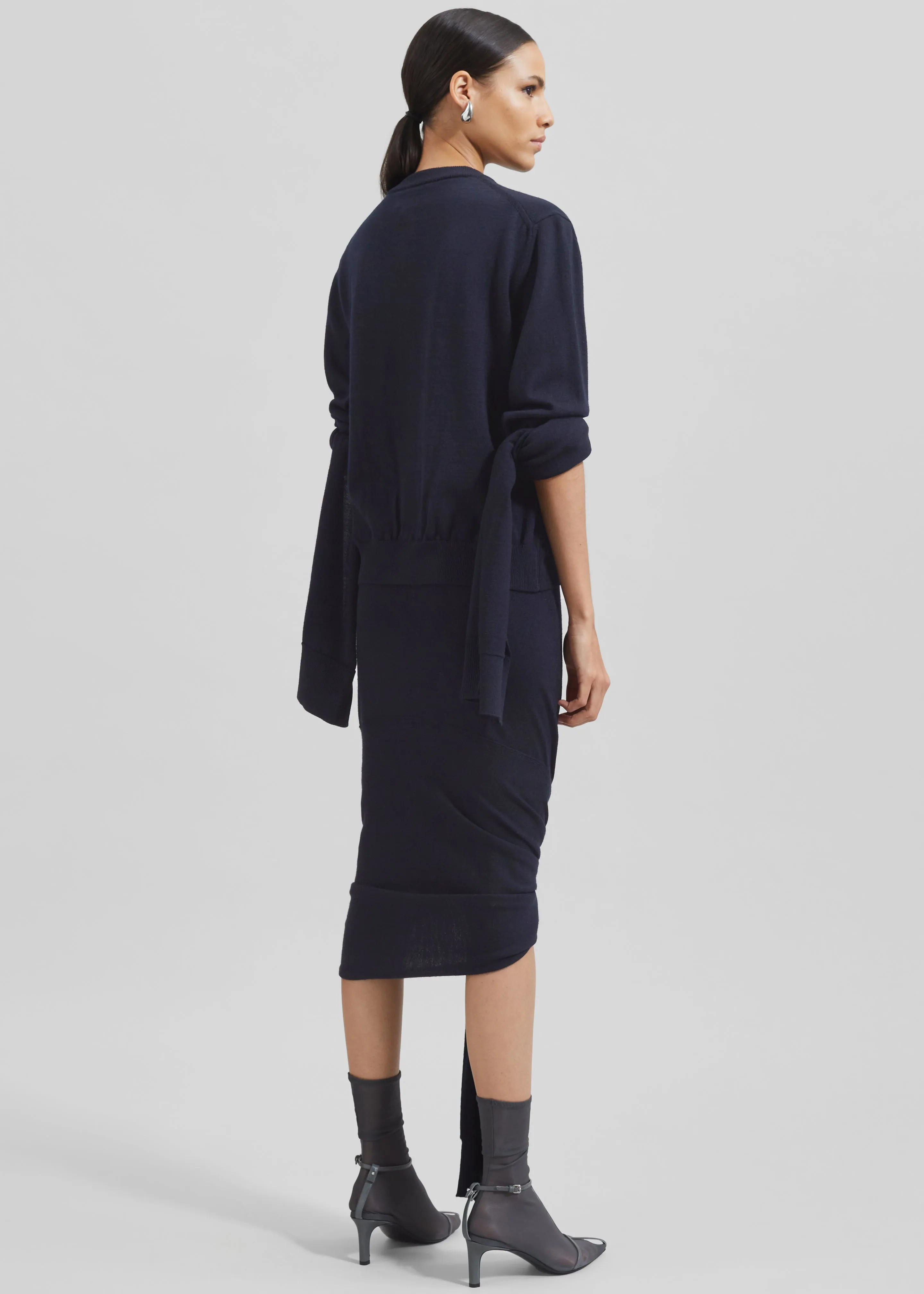 Coperni Knotted Sleeved Cardigan - Blue