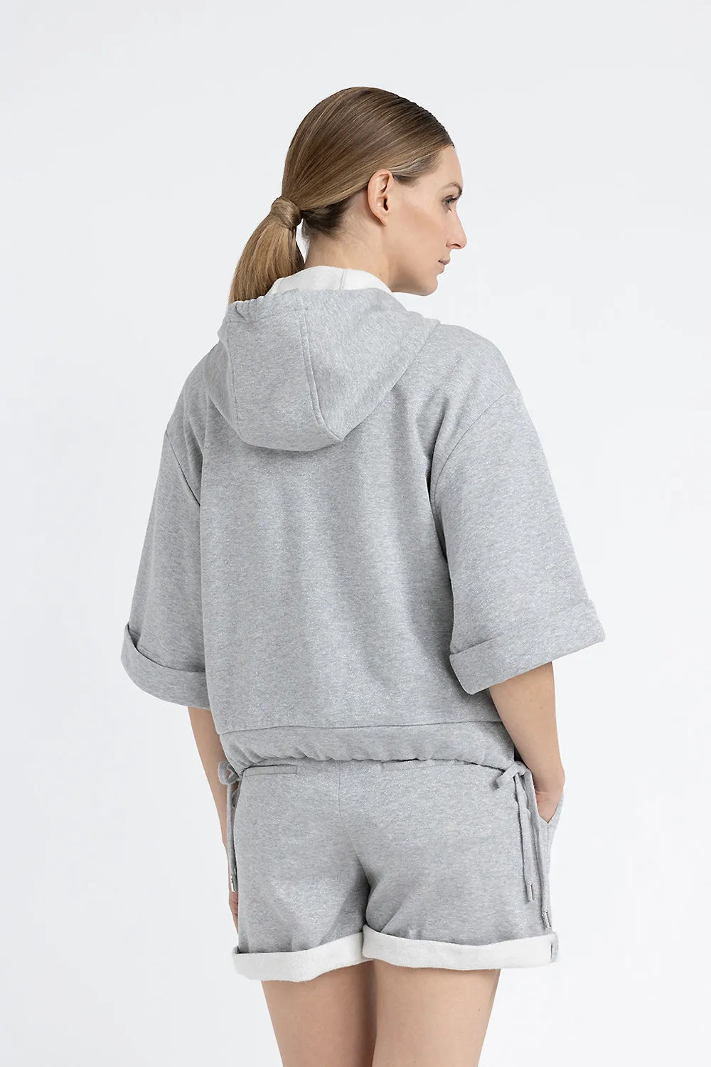 Cotton and Lurex hoodie