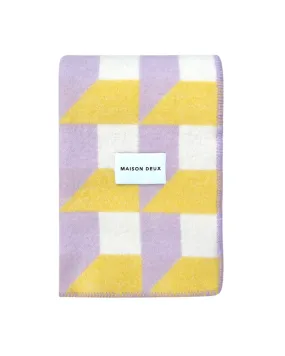 Cubics blanket, lilac-sun