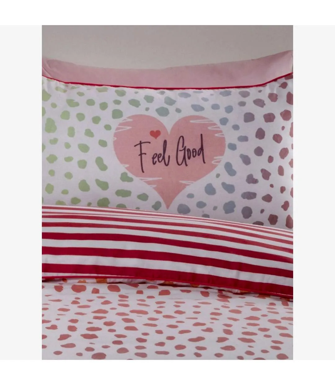 Dalmatian print duvet cover set pink/white Rapport