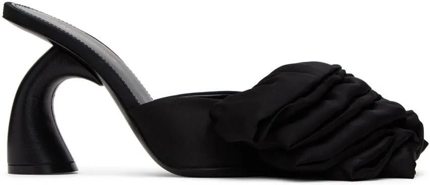 Dries Van Noten Black Ruffled Mules