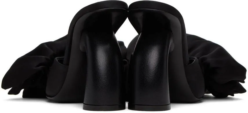 Dries Van Noten Black Ruffled Mules