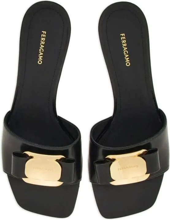 Ferragamo 55mm bow-detailing leather mules Black