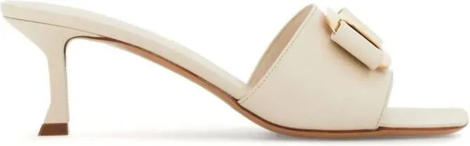 Ferragamo 55mm bow-detailing leather mules White